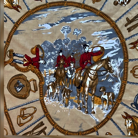 Vintage Equestrian Hunting Scarf Classic  Symphony Scarfs Made in Italy - Picture 8 of 12